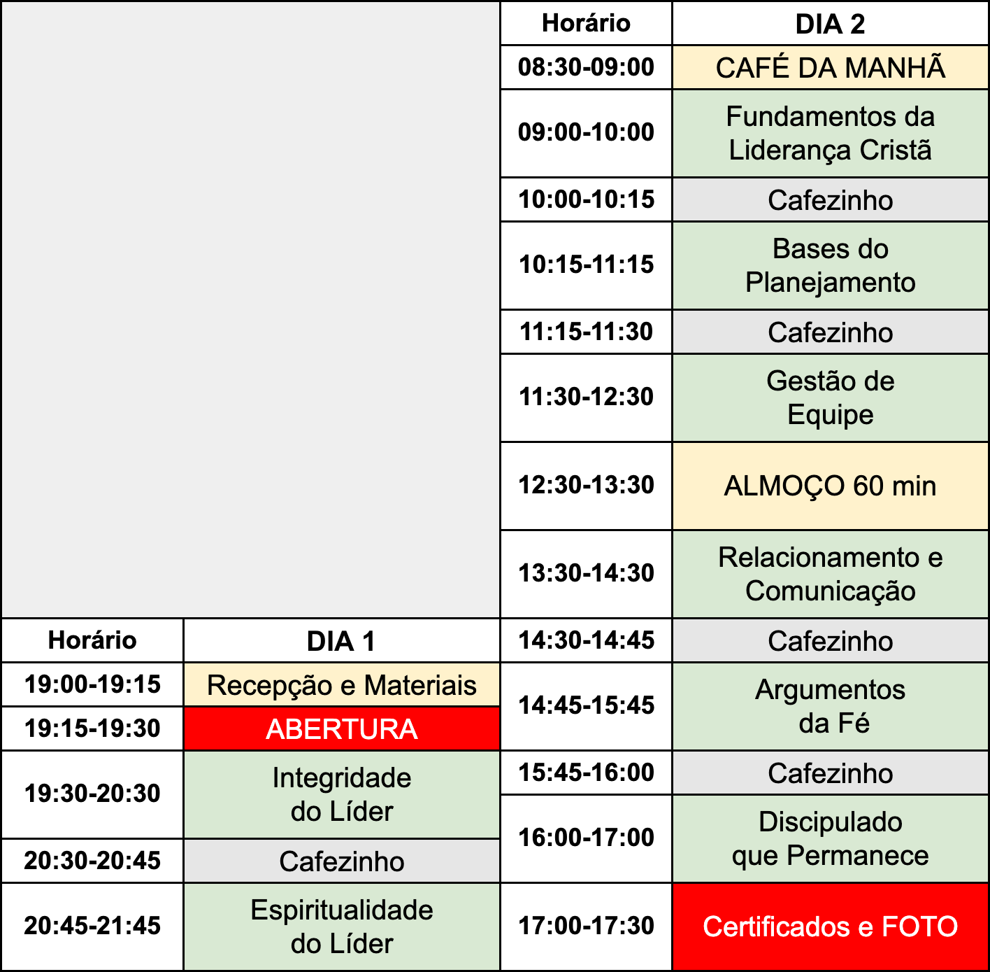 Programa&ccedil;&atilde;o do curso