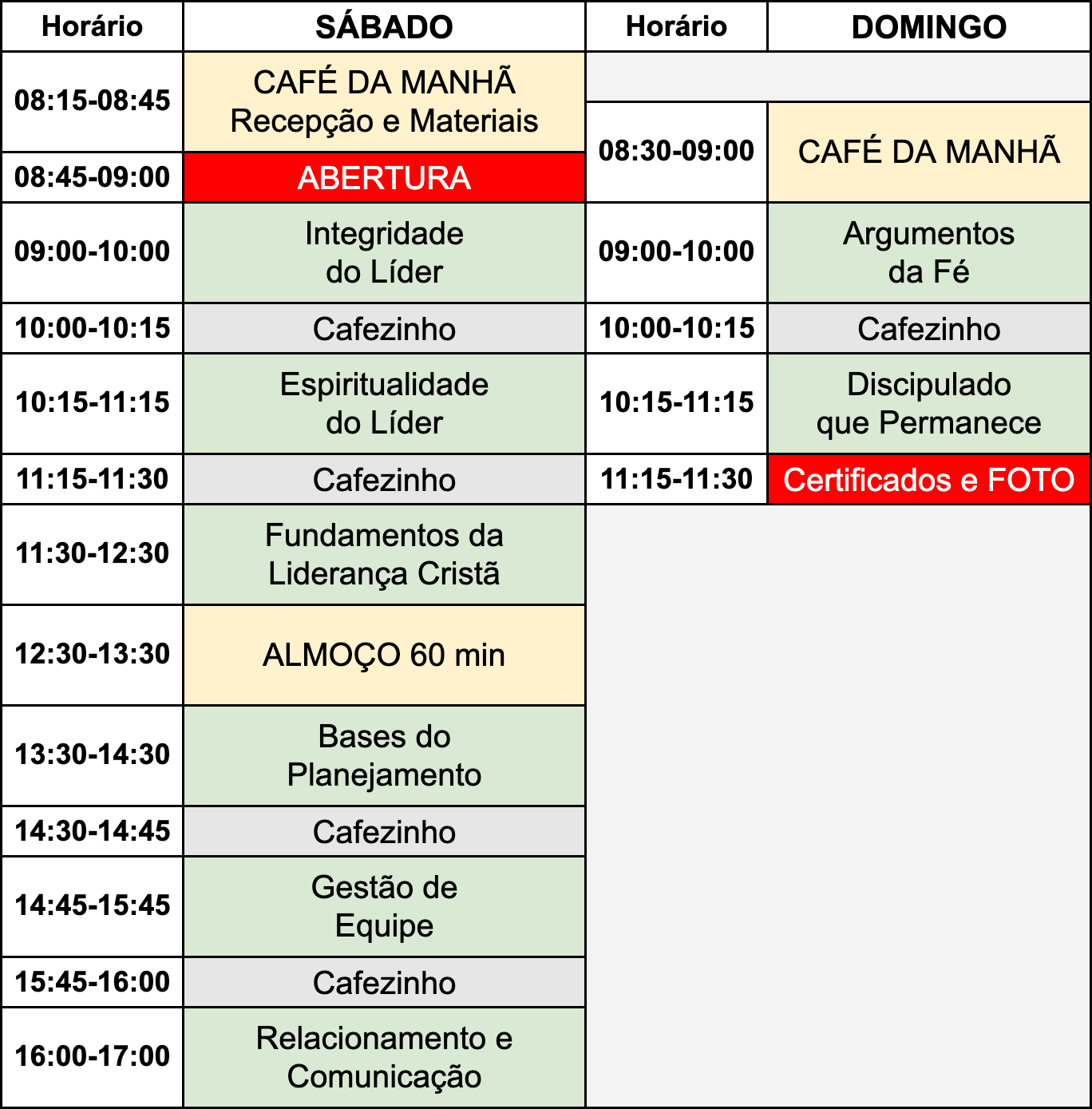 Programa&ccedil;&atilde;o do curso