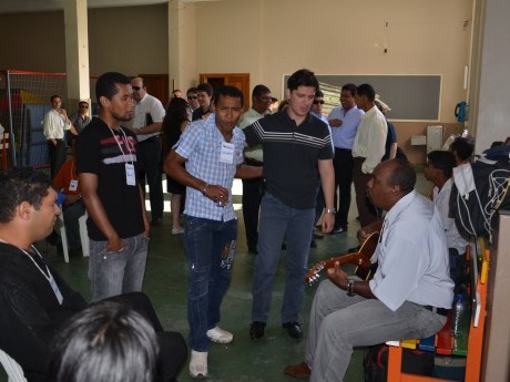 A alegria do pessoal no final do curso, domingo de manhã.