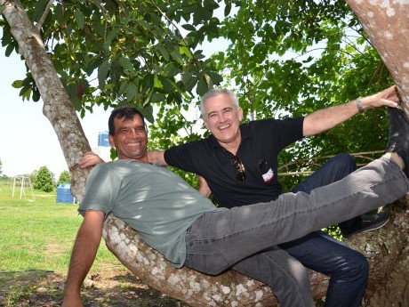 Posando para a foto na árvore. Afinal, ninguém é de ferro.