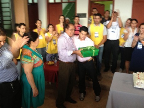 Pr. Sadraque completou 68 anos durante a Jornada e recebeu uma homenagem.
