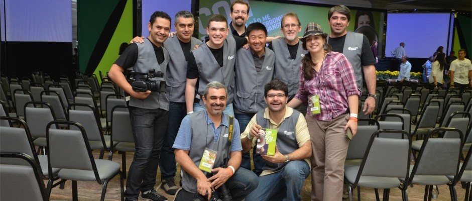 Equipe de som, vídeo e fotografia
