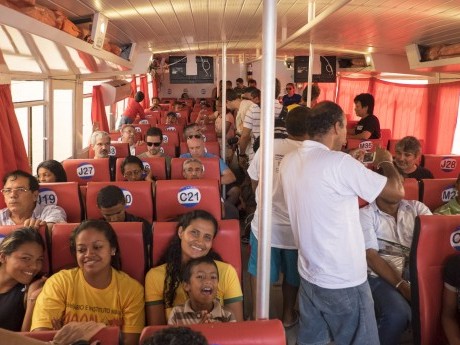 No barco voltando para Macapá