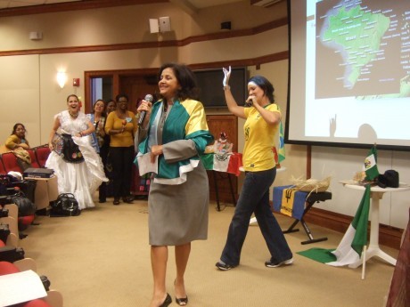 Conceição participando da apresentação do Brasil