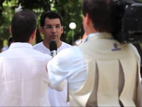 Fábio Silva em entrevista da TV Globo no dia 31 de dezembro