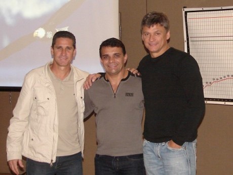 José Luis Tavares com Jorginho e Renan Dalzotto