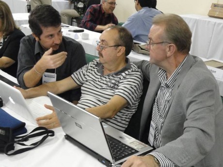 Ricardo Bruder, Gérson Avena, Cláudio Ebert no encontro de executivos